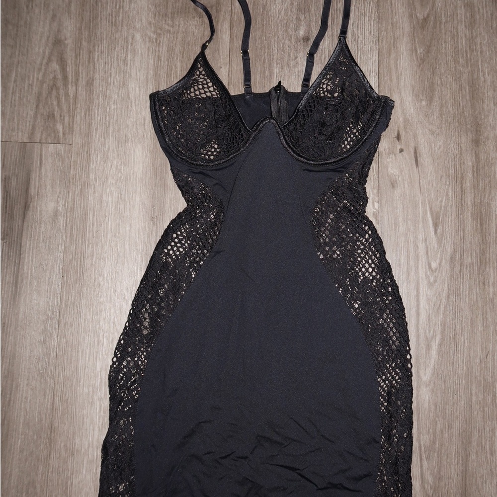 Elegant Black Lace Slip Dress